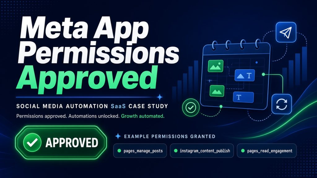 Meta app permissions approved social media automation SaaS case study