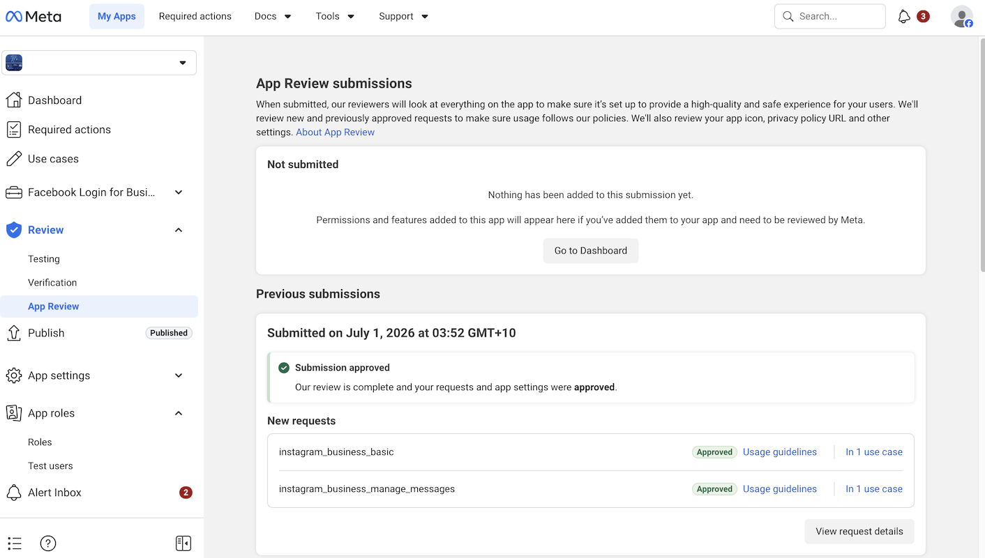 Instagram Business Messaging Permission Approved — Case Study