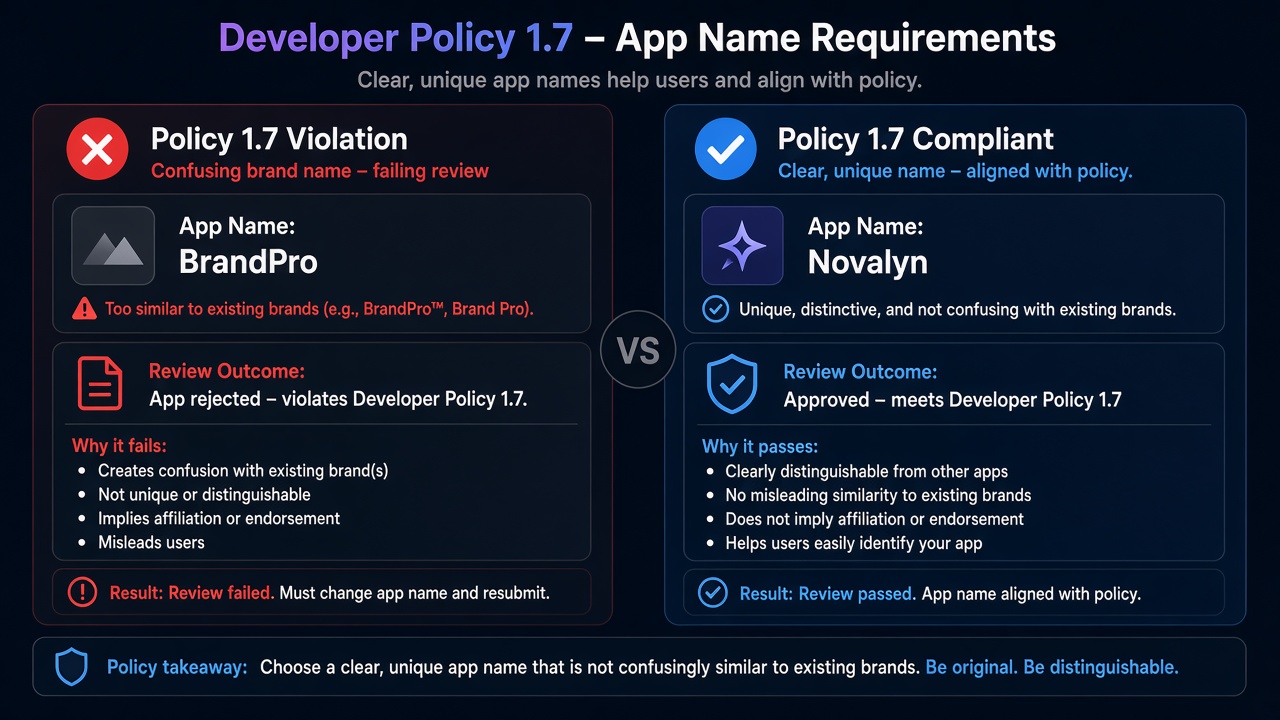 Misleading App Name and Icon vs Honest Unique Branding Alignment