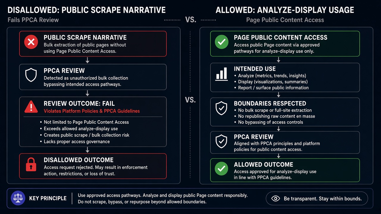 PPCA Allowed Analyze-Display Usage vs Disallowed Public Scrape Narrative