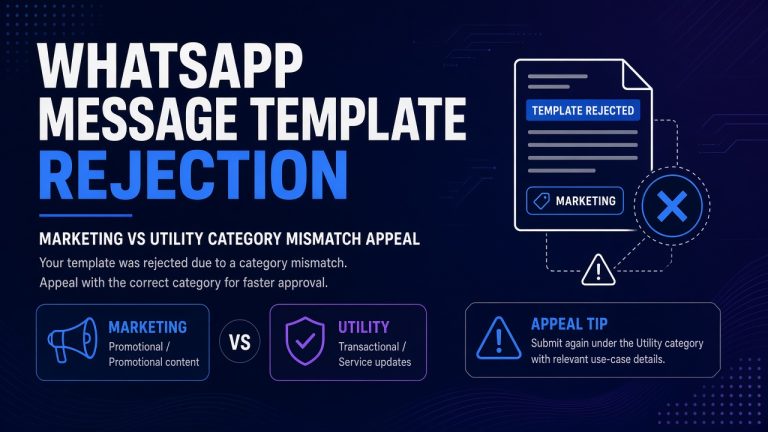 WhatsApp message template rejection Marketing vs Utility appeal