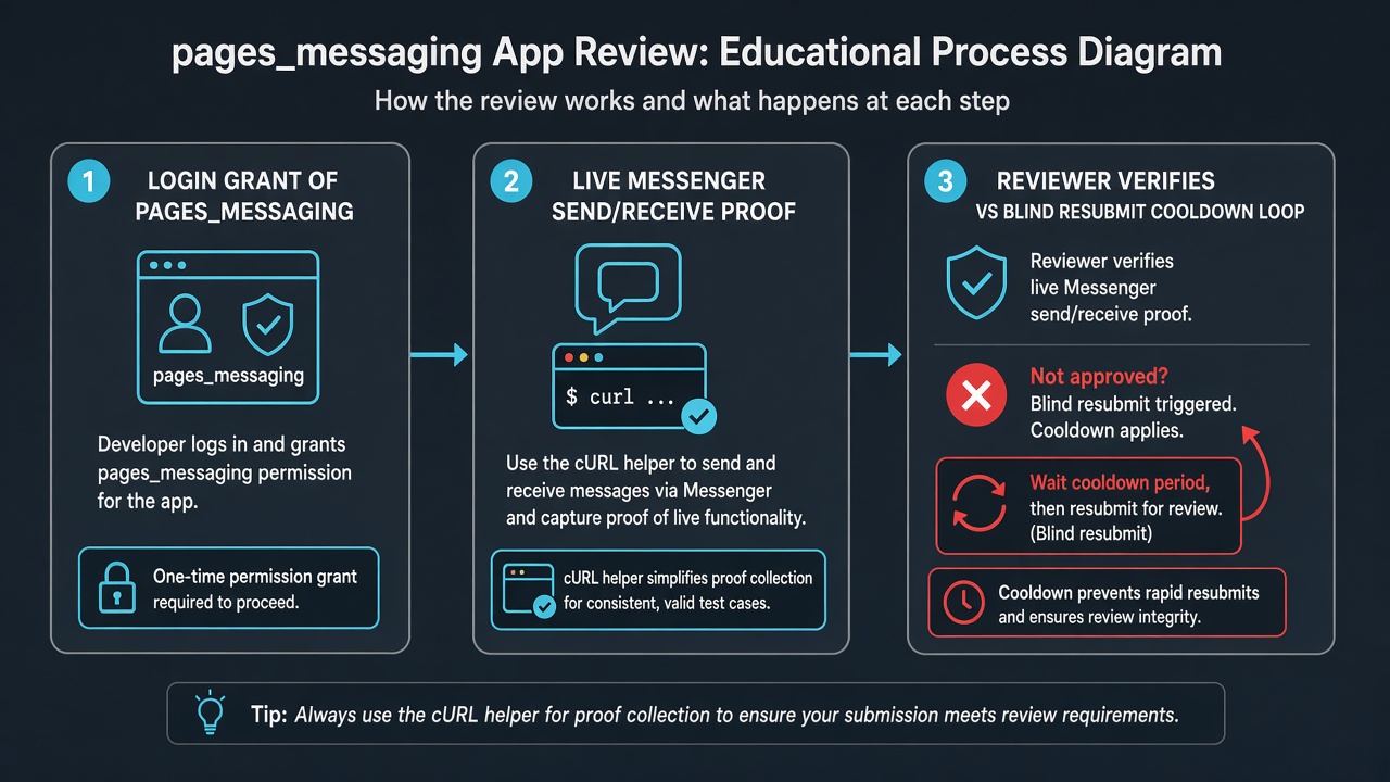 pages_messaging App Review: Login grant to Messenger delivery proof vs blind resubmit loop