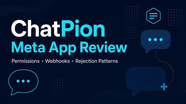 ChatPion app review permissions webhooks rejection guide