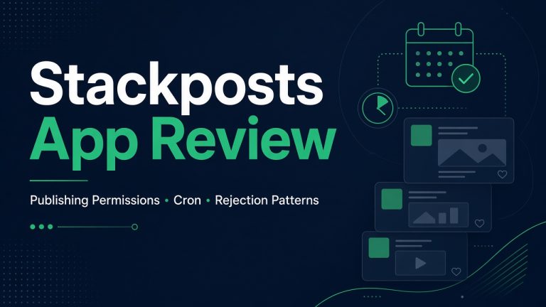Stackposts app review publishing permissions cron rejection guide