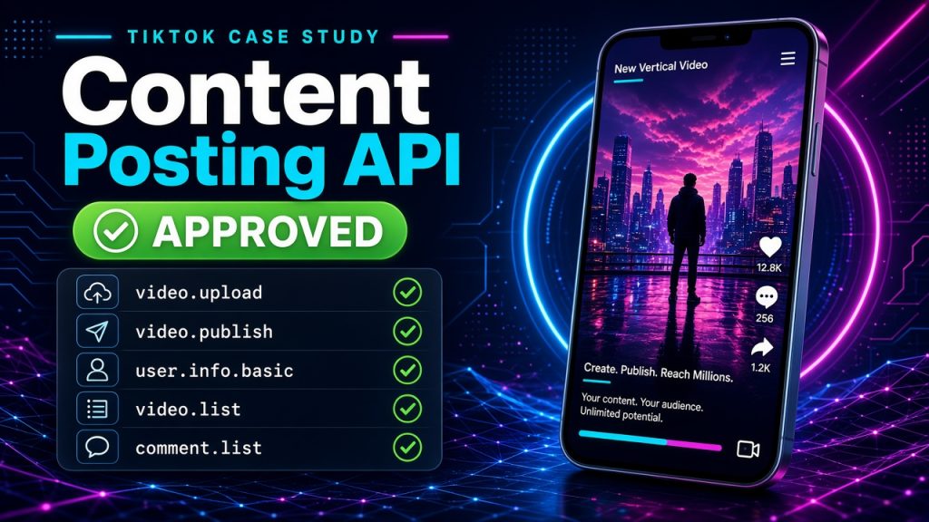 TikTok Content Posting API scopes approved case study