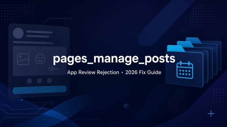 pages_manage_posts Meta App Review rejection fix guide 2026