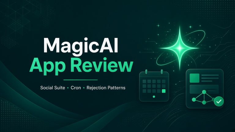 MagicAI app review Social Media Suite permissions cron rejection guide